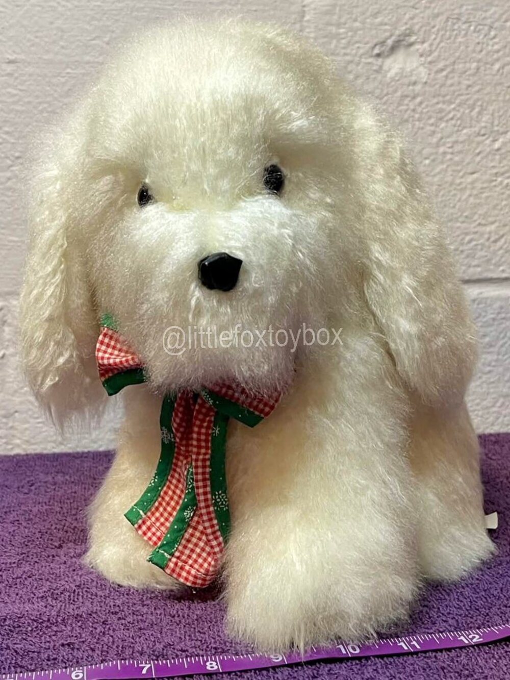 Vintage 1990 Commonwealth Gingham Dog Plush Target Exclusive Christmas ESSA Cute